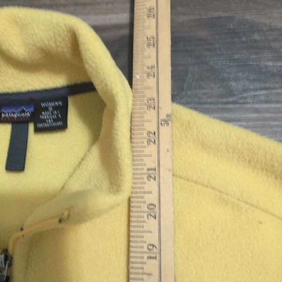 Patagonia Fleece Synchilla Womens S Yellow Full Zip Jacket Hiking Made In USA Y6 - Picture 4 of 7